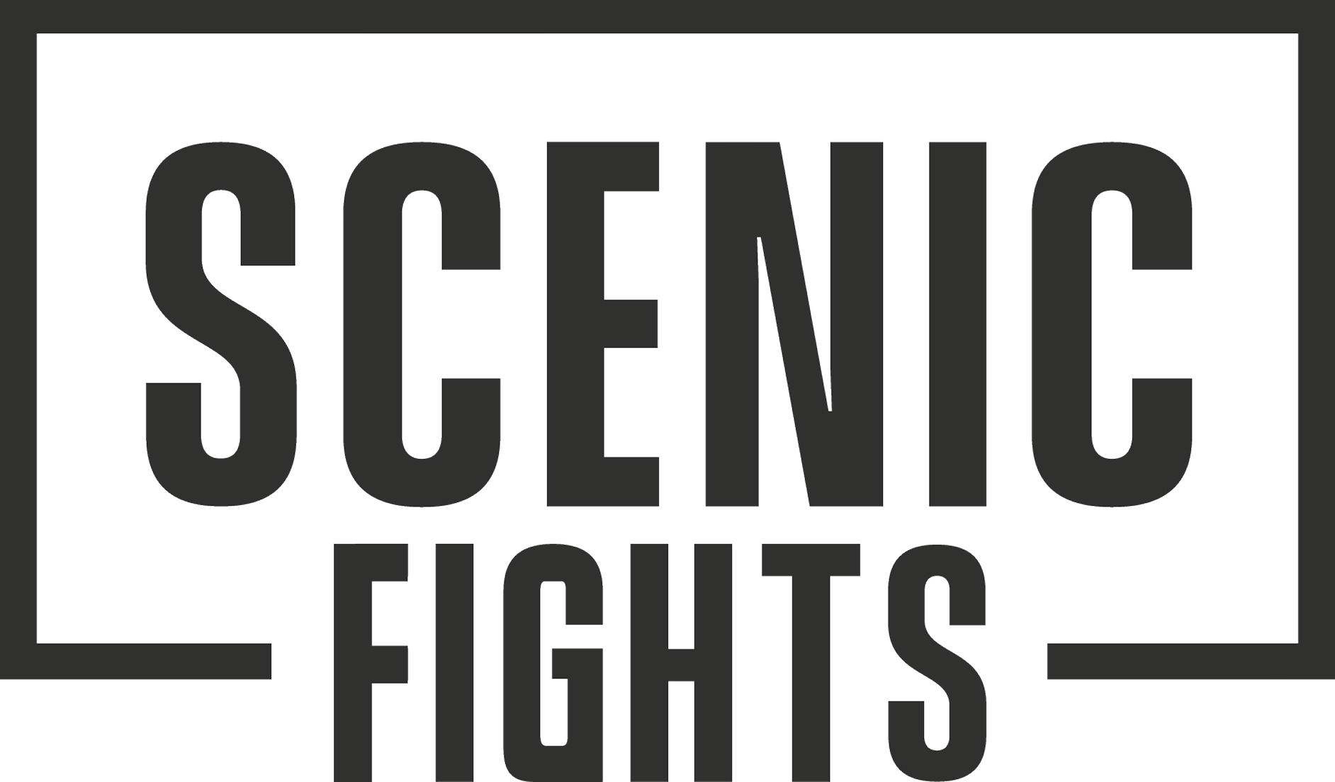 Text logo reading 'SCENIC FIGHTS' with rectangular corner brackets.