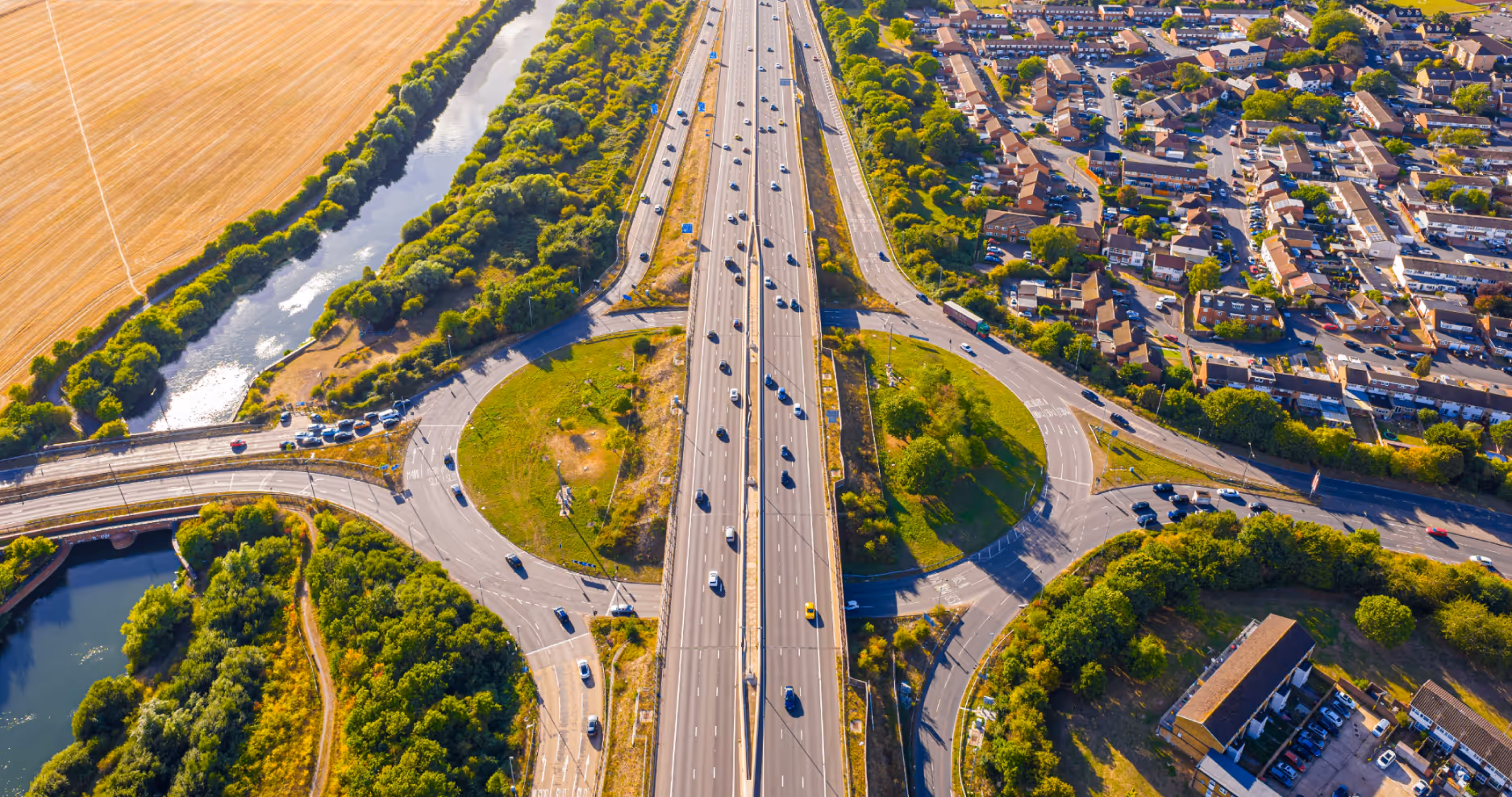 Birds-eye view of road