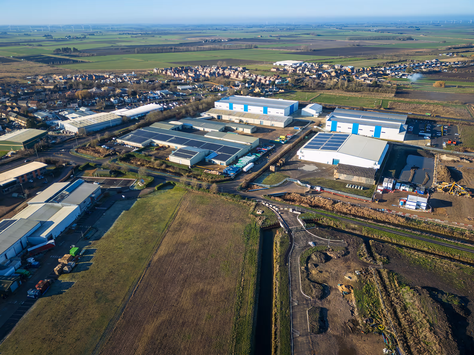 Aerial view of industrial plant