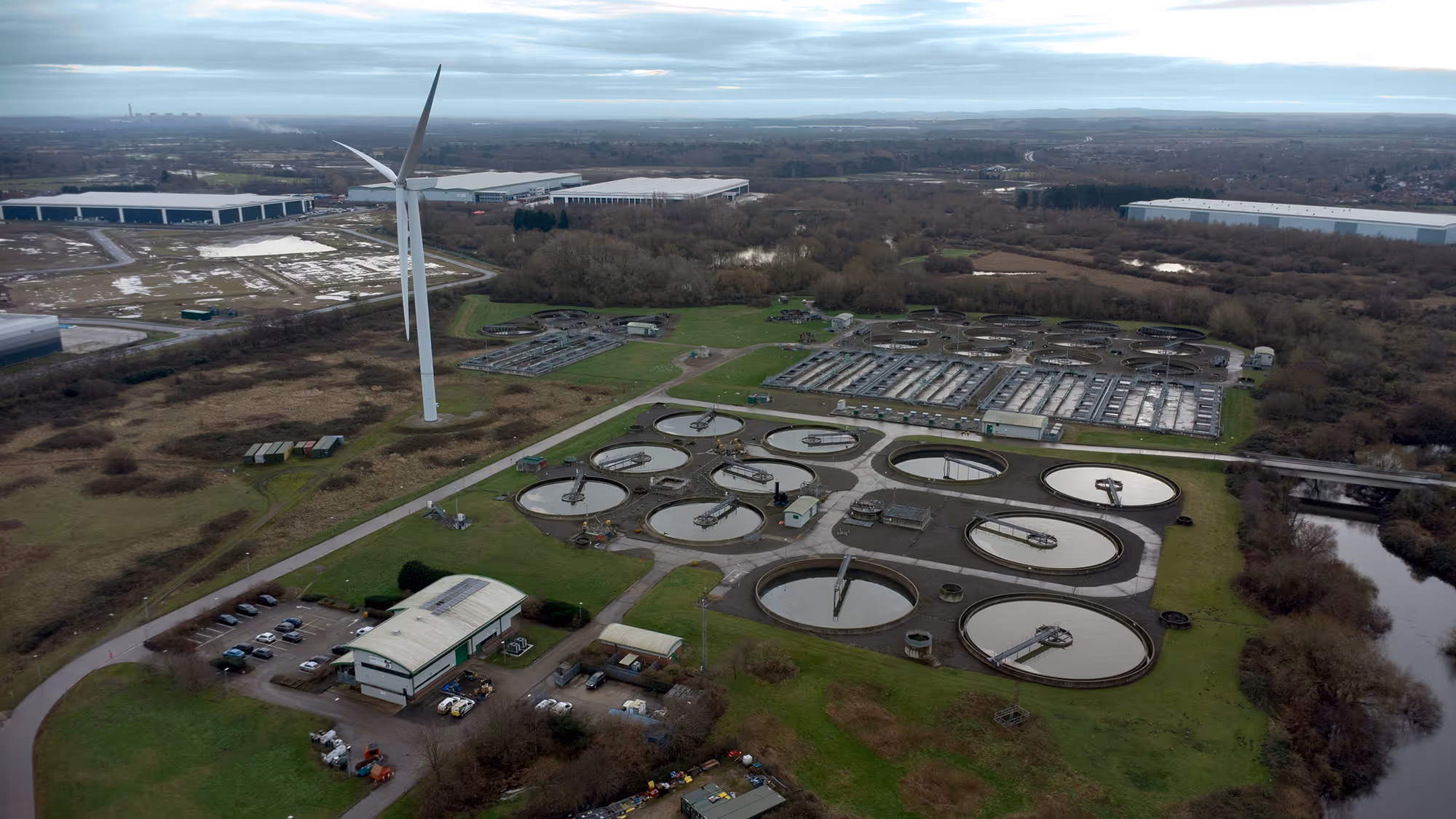 Aerial view of wind farm