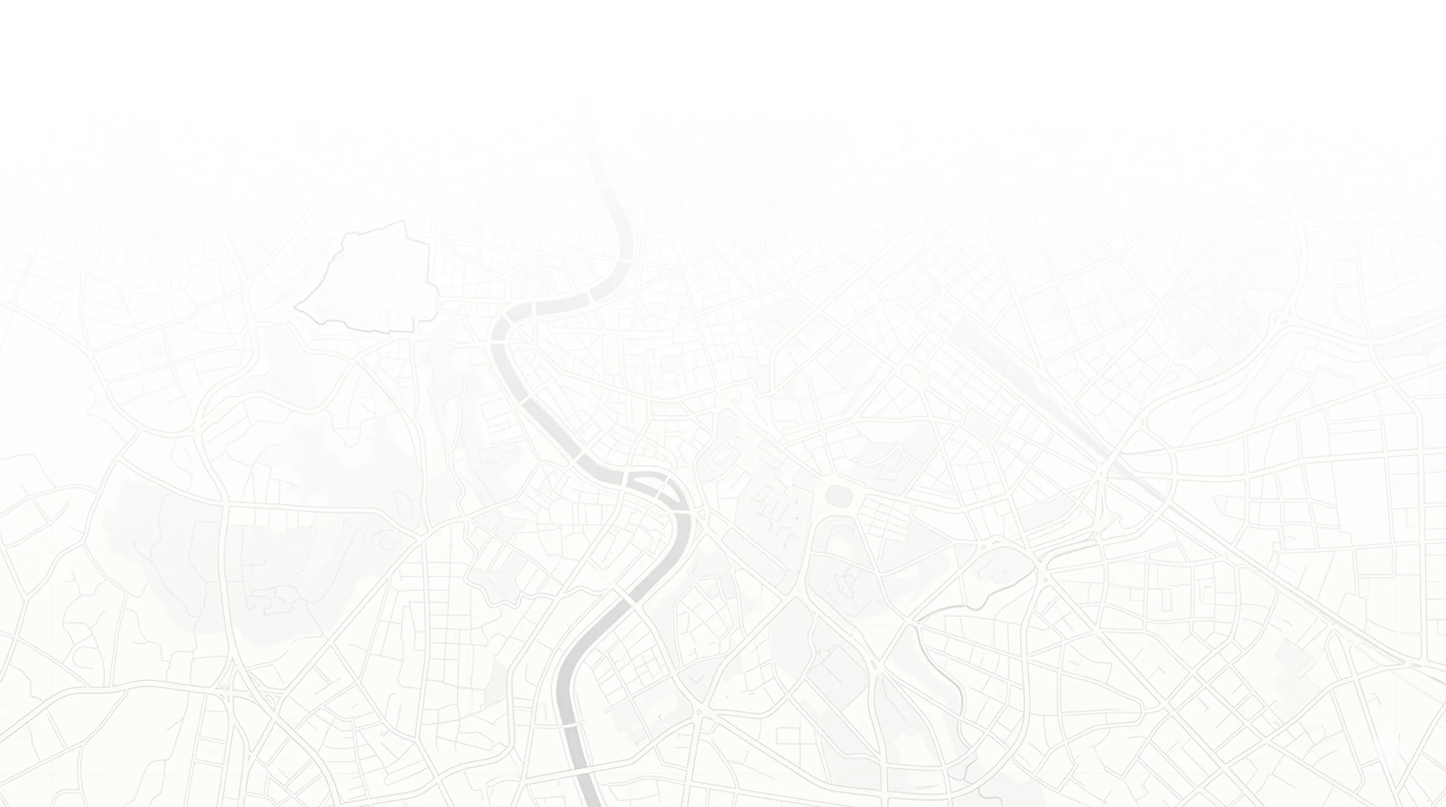 Light gray abstract city map lines on a white background.
