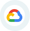 Google Cloud Platform logo with multicolored cloud and arrow design.