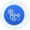 GitHub Actions logo with interconnected nodes forming a simplified workflow icon on a blue circle.