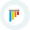 Circular chart with colored vertical bars representing data distribution.