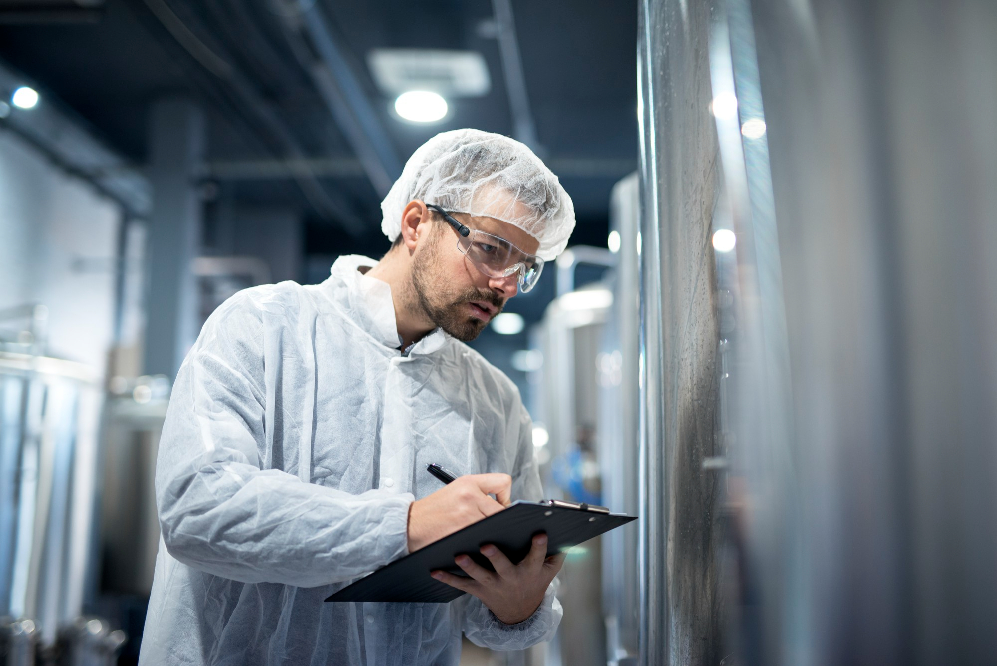 Quality inspection inside the seafood facility