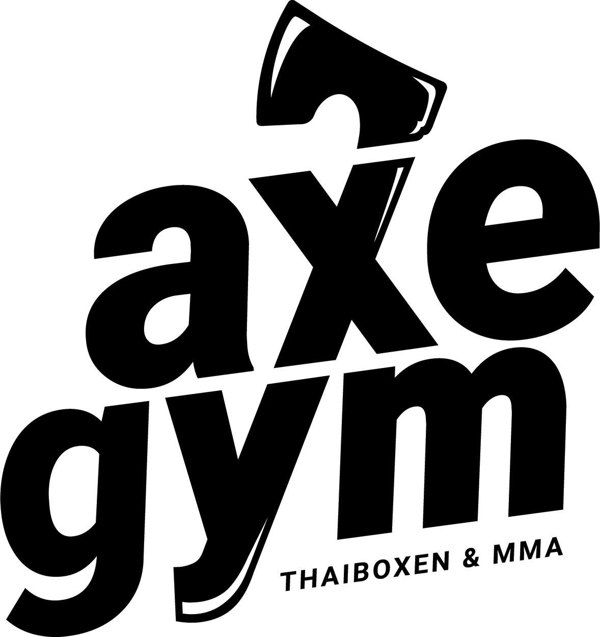 Logo des Partners Axe Gym mit den Worten Thaiboxen und MMA darunter.