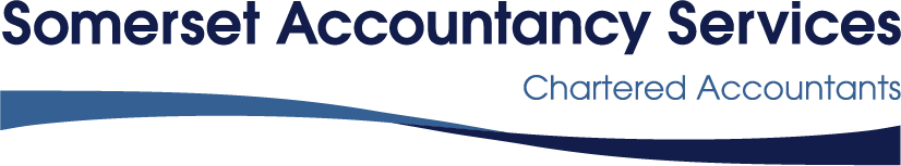 Somerset Accountancy Services text logo with blue wave graphic and Chartered Accountants subtitle.