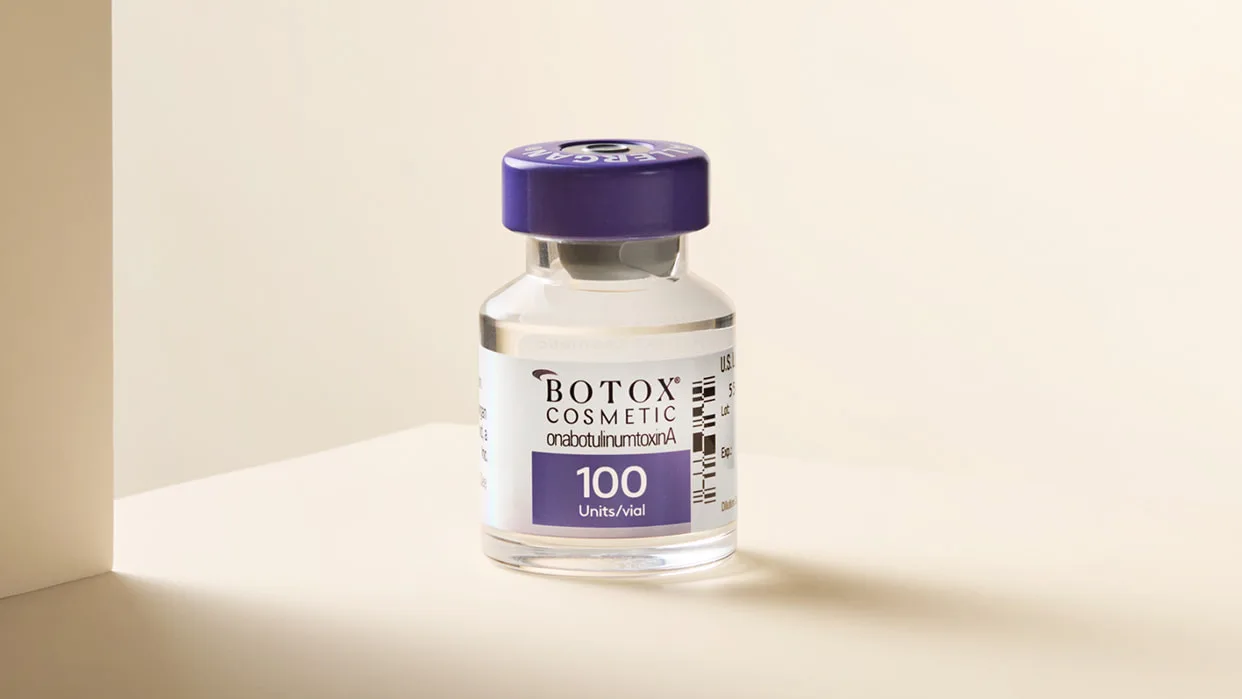 Botox cosmetic vial used in neurotoxin treatments to help relax facial muscles and reduce wrinkles.