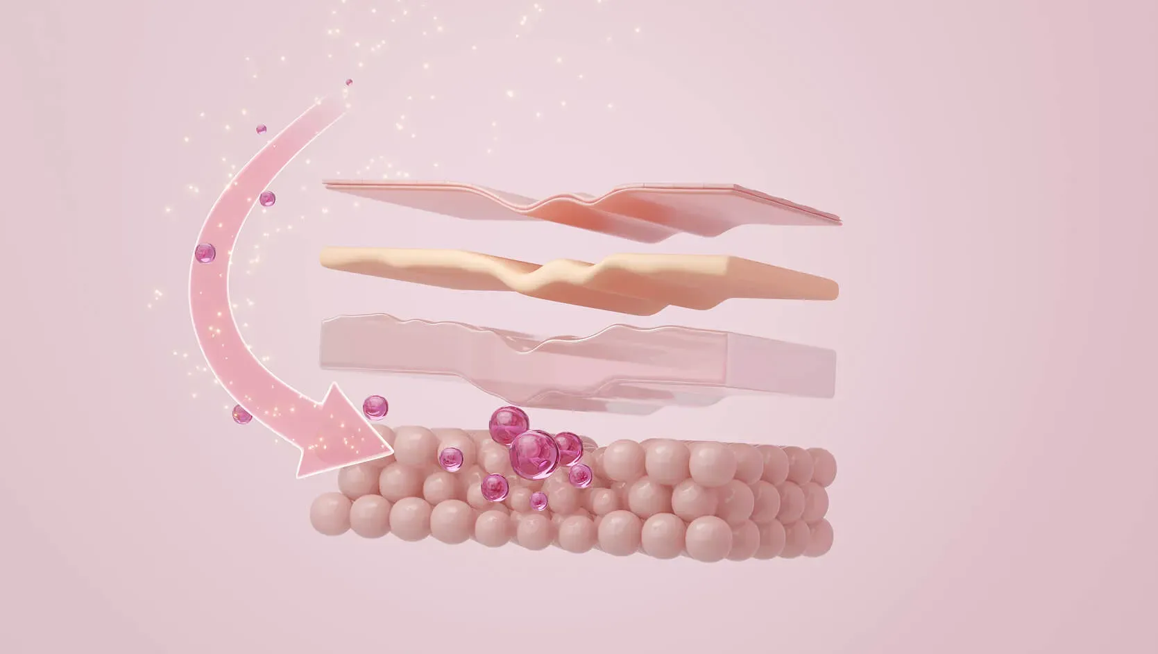 Illustration showing how PDRN skin treatment supports skin repair and regeneration beneath the surface