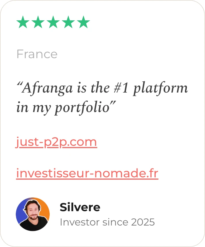 Testimonial from Silvere, France, investor since 2025