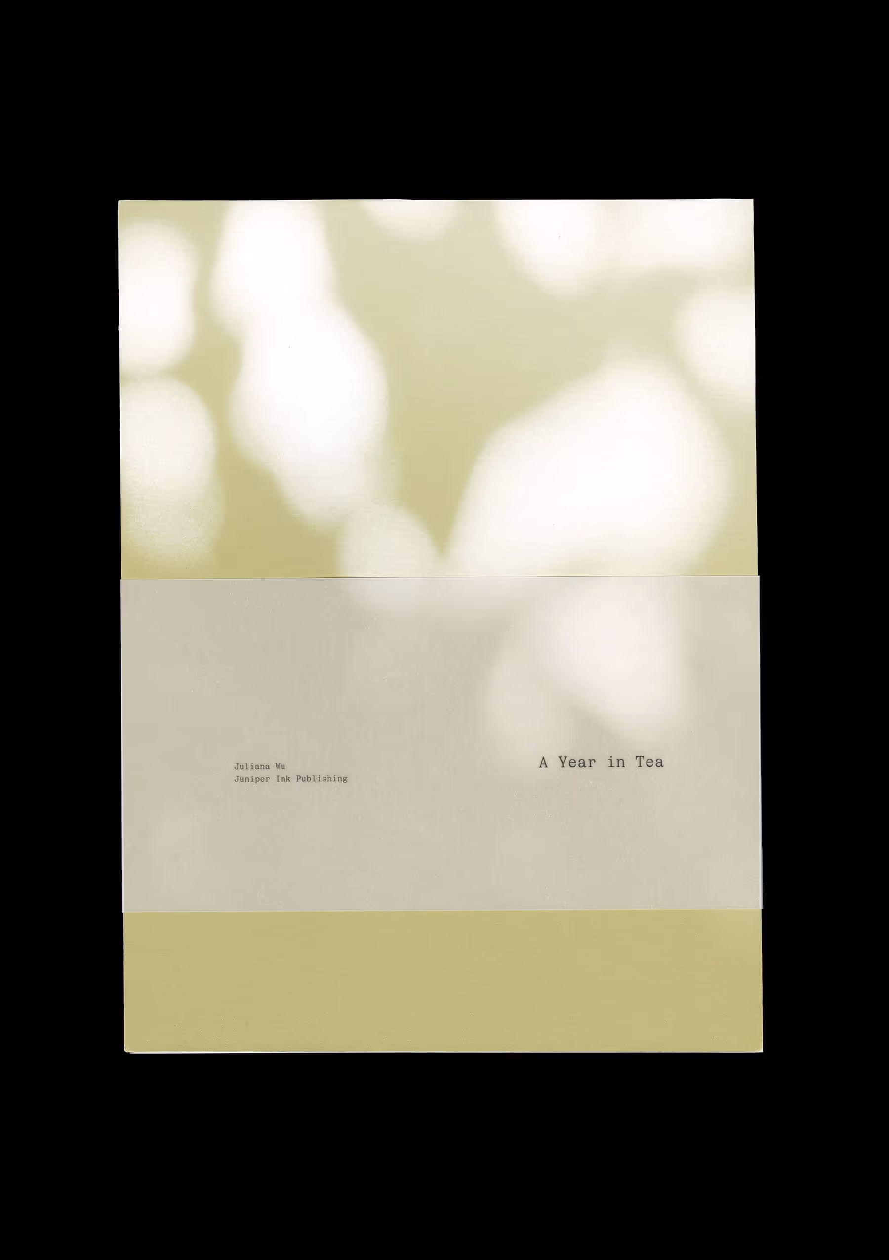 Book cover titled 'A Year in Tea' by Juliana Wu with a soft, light green and cream design.
