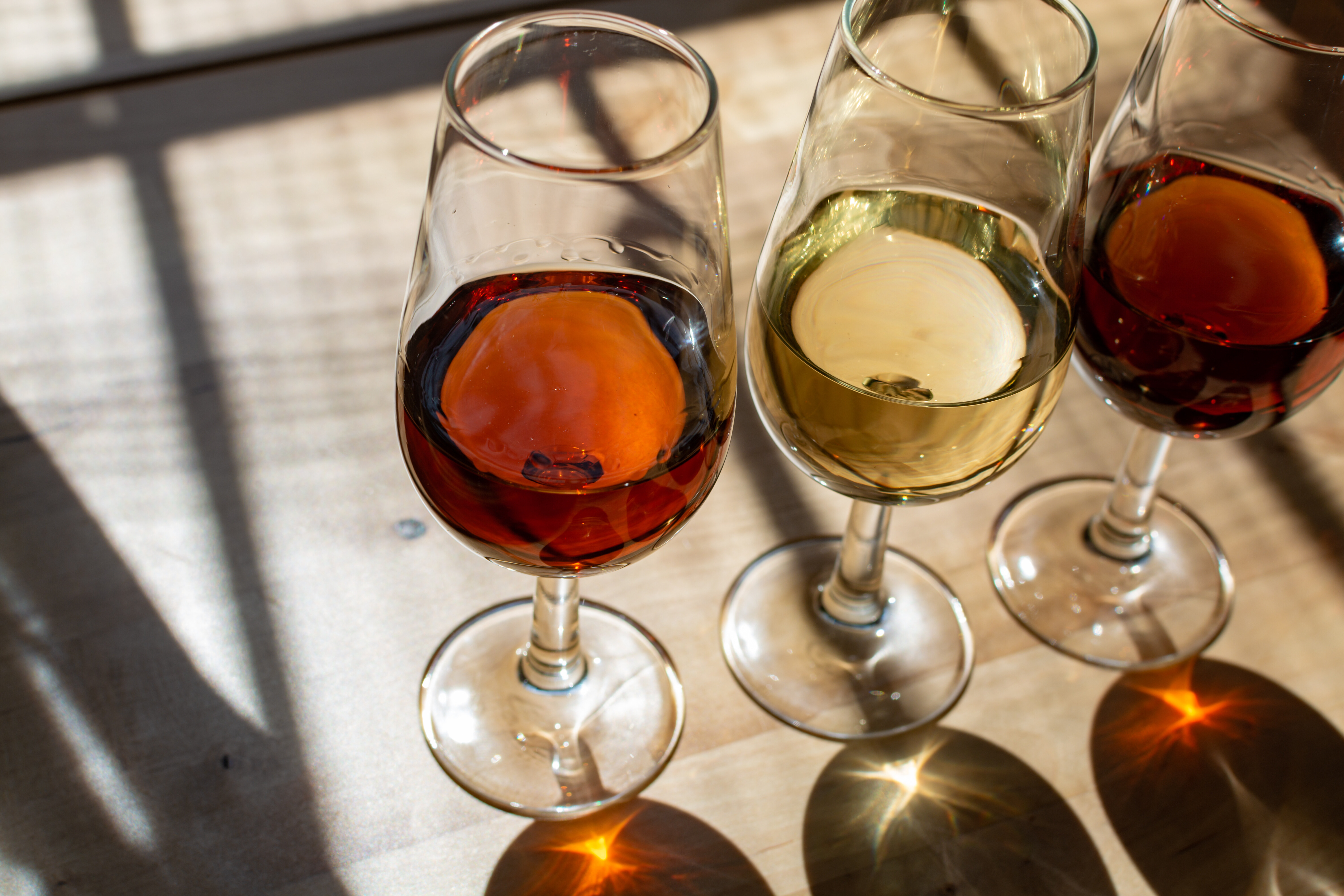 wine glasses on table stock image