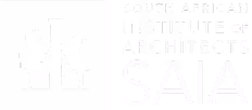 Logo of South African Institute of Architects with two abstract human figures and the acronym SAIA.