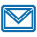Blue email envelope icon representing email communication.