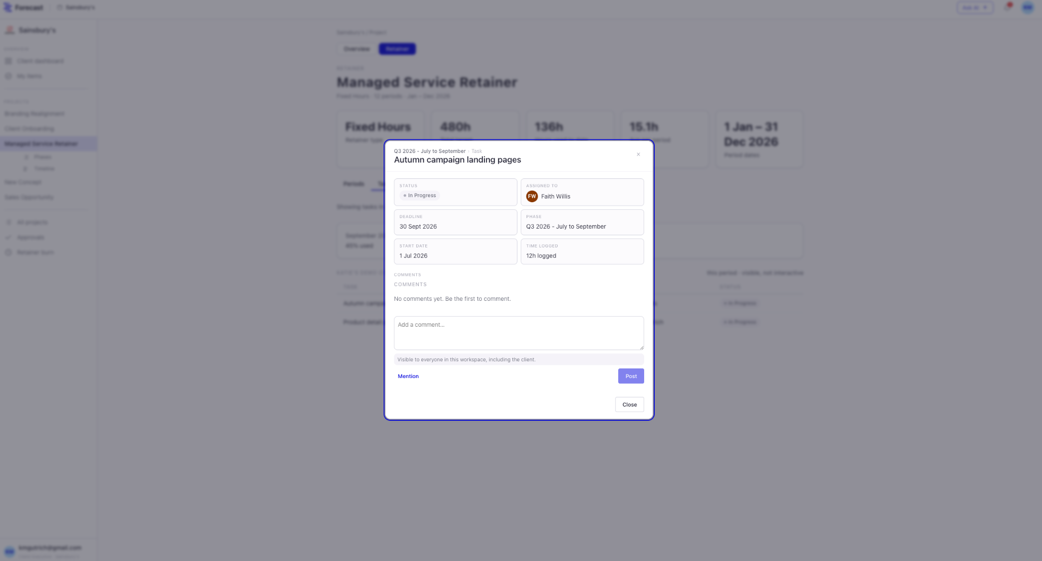 screenshot highlighting client responsibilities