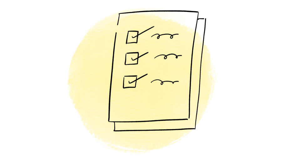Illustration of a checklist with three ticked boxes.