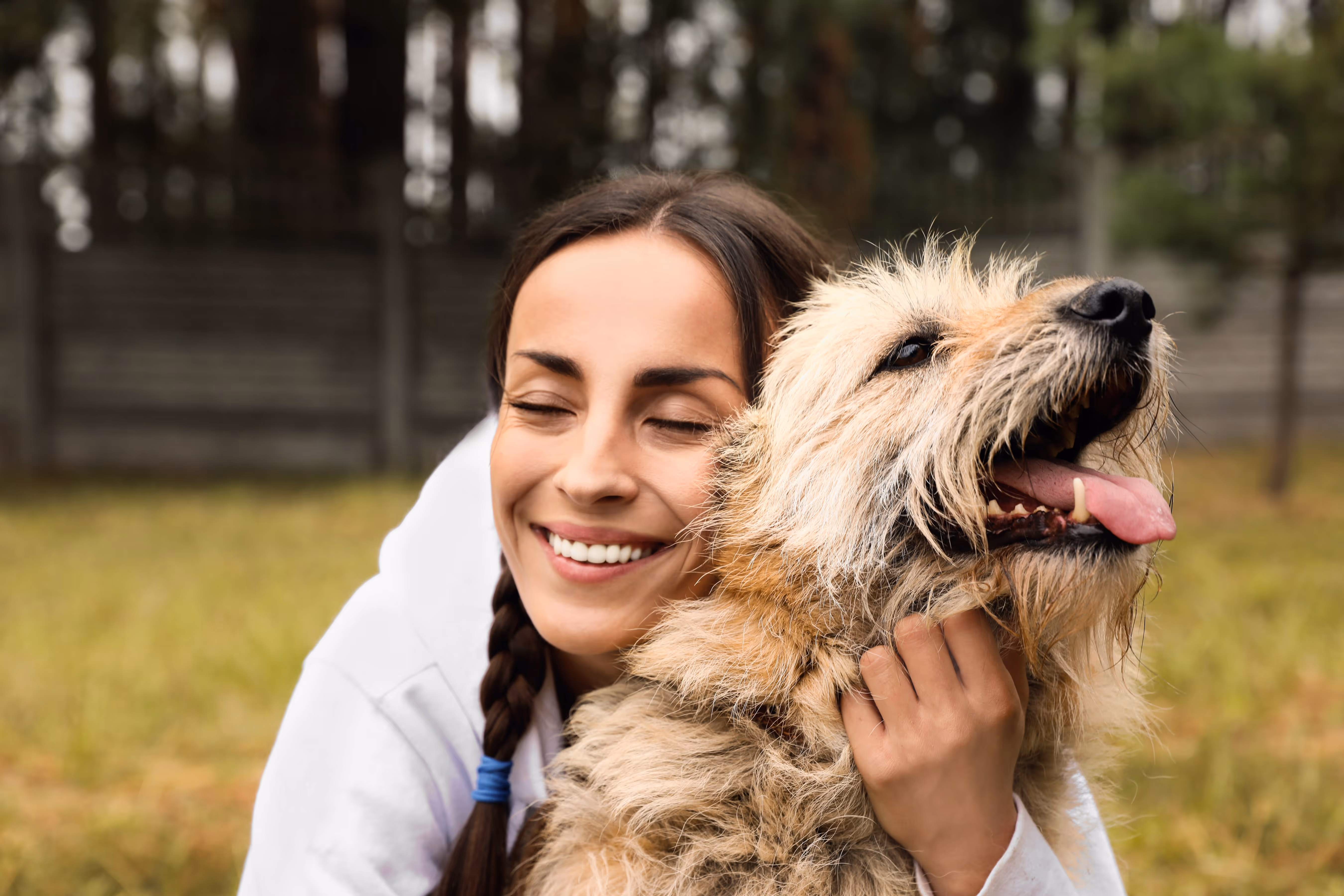 woman with dog stock image