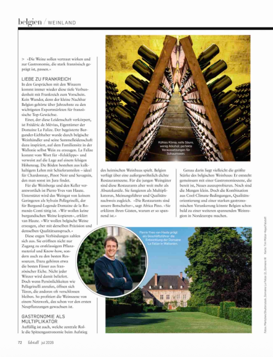 La Falize à l'honneur dans le magazine germanophone Falstaff