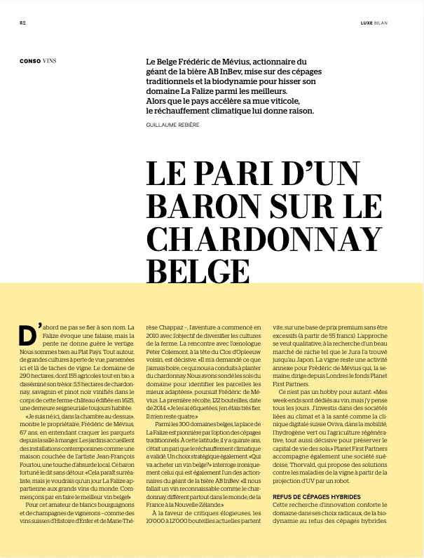 La Falize à l'honneur dans Bilan