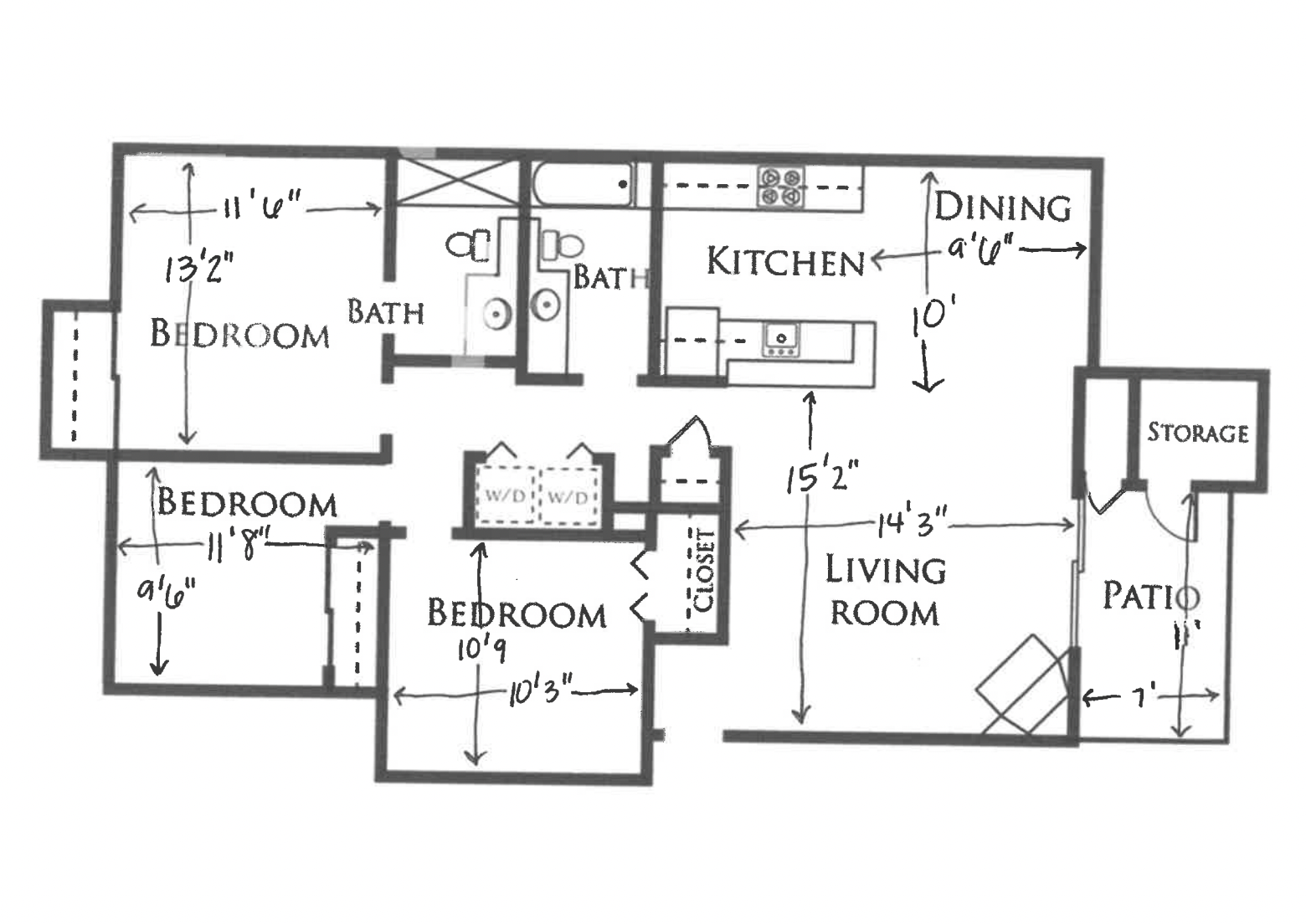 3x2 floor plan layout