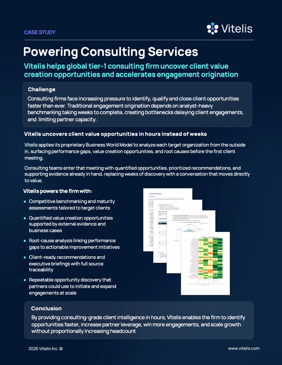 Vitelis case study, powering consulting services