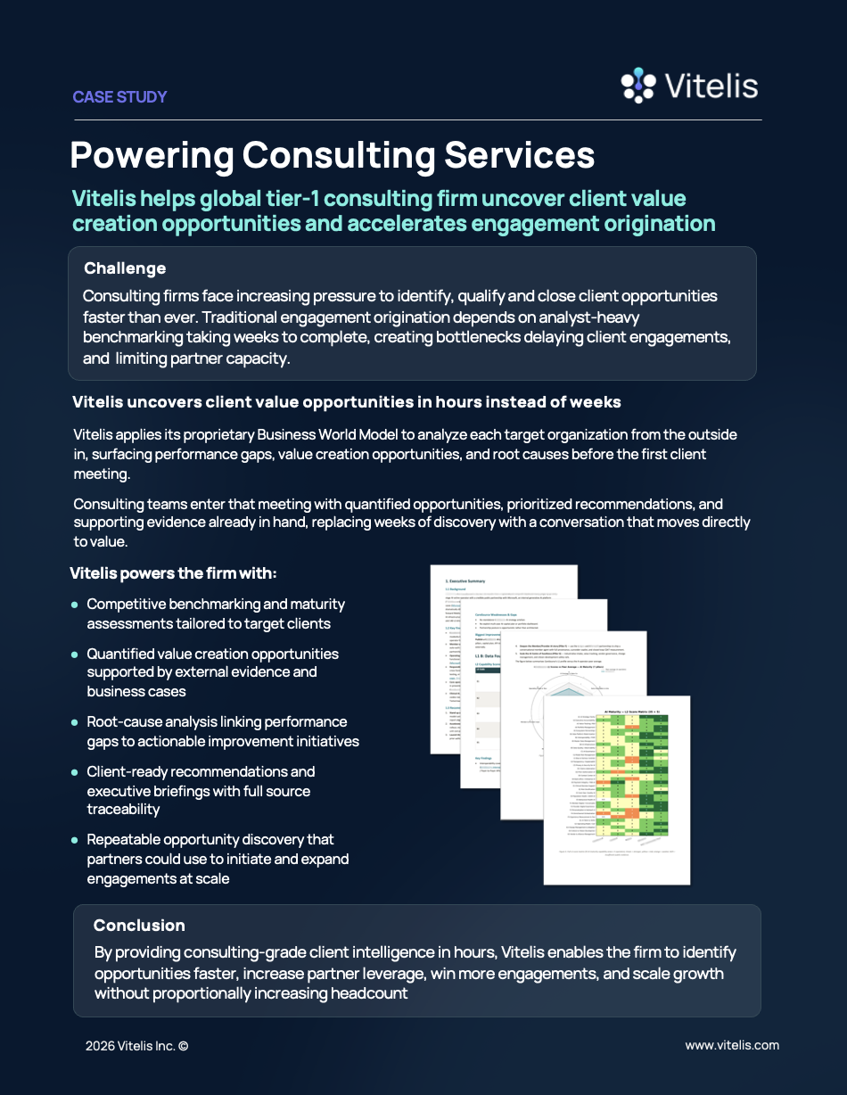Vitelis case study, powering consulting services