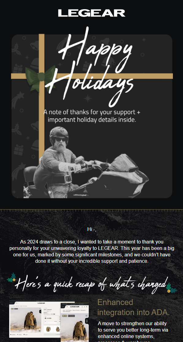 Christmas Email with Gratitude