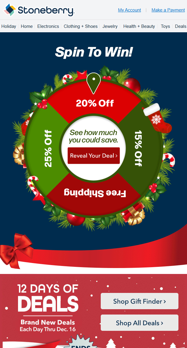 Interactive Xmas Email Example