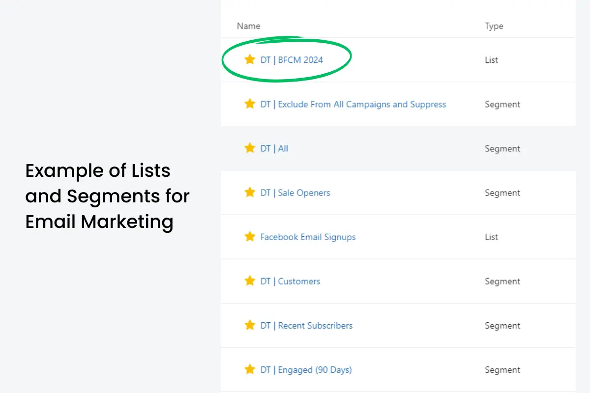 segments for email marketing