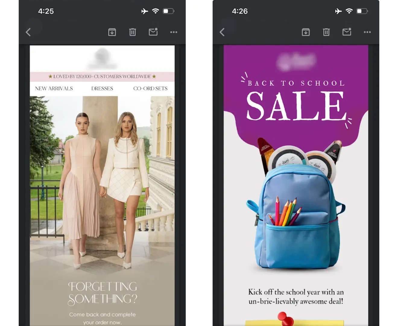 mobile optimized emails