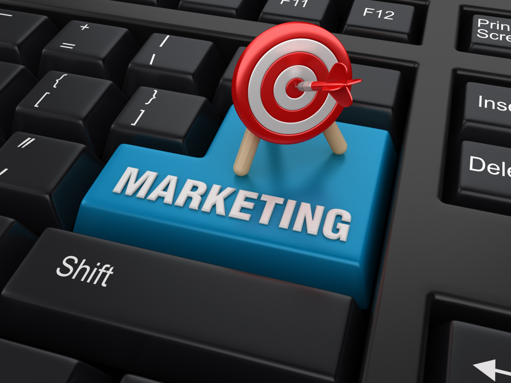Enter Key With Marketing Text and a Target