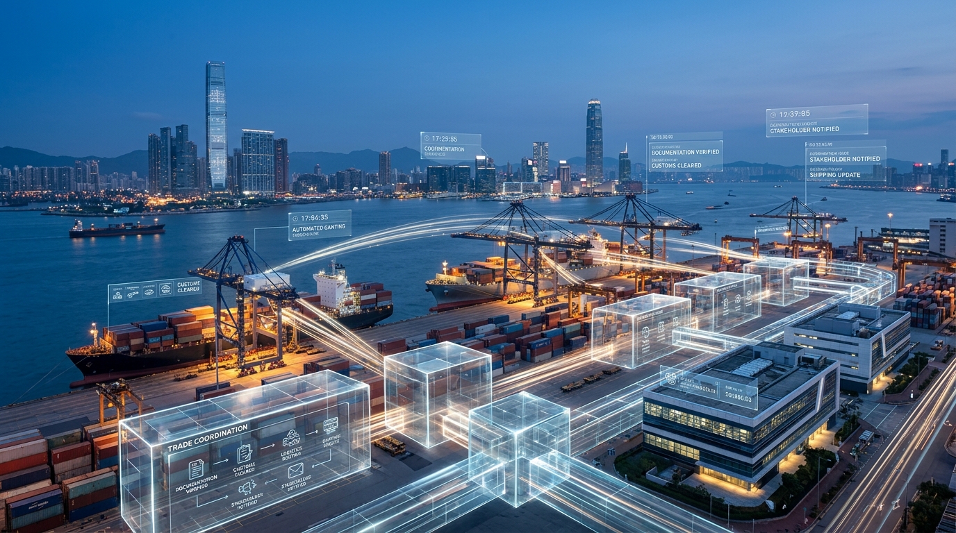Smiling middle-aged man with blue eyes and short dark hair wearing a dark green button-up shirt against an orange background.