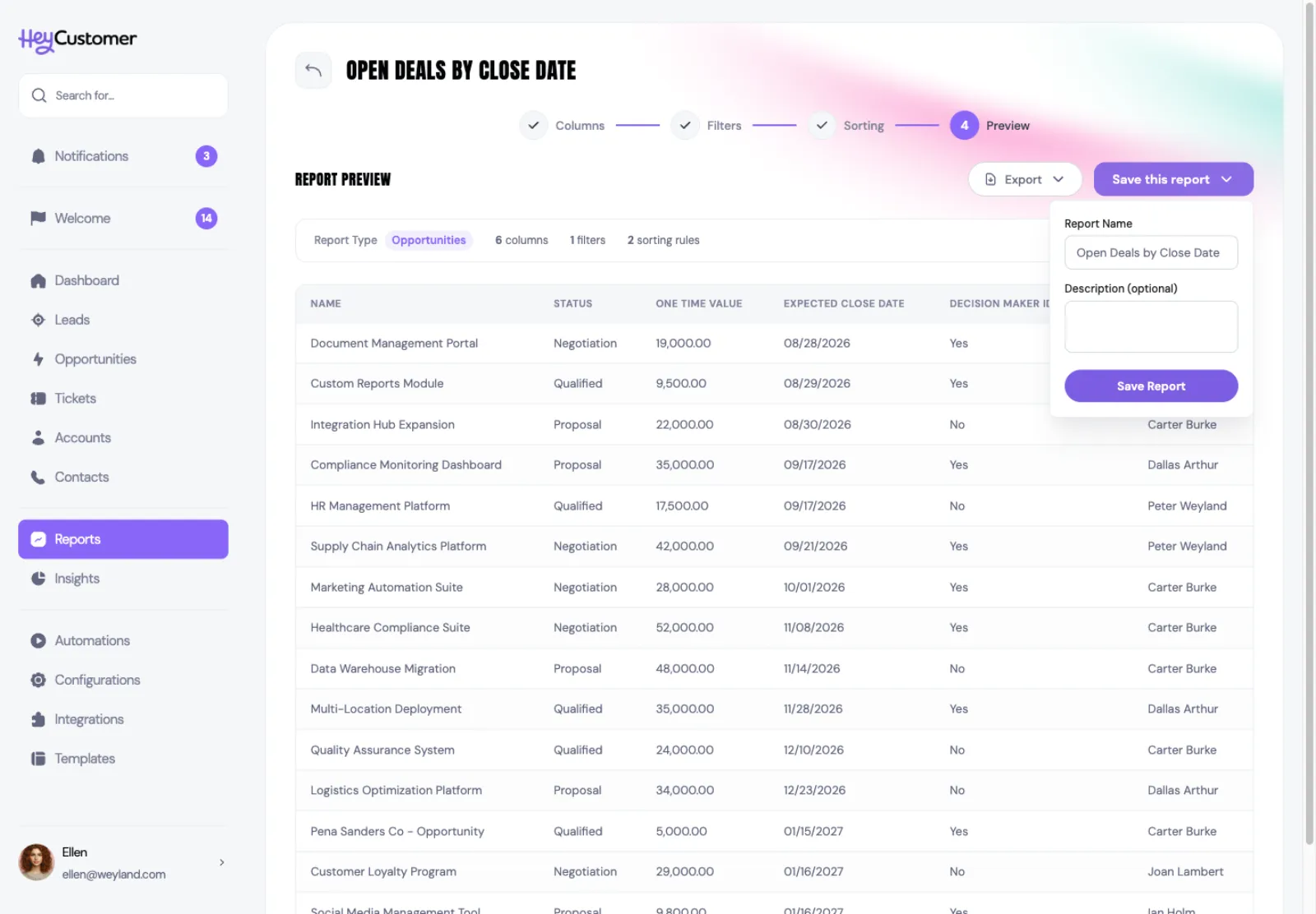 Create a report