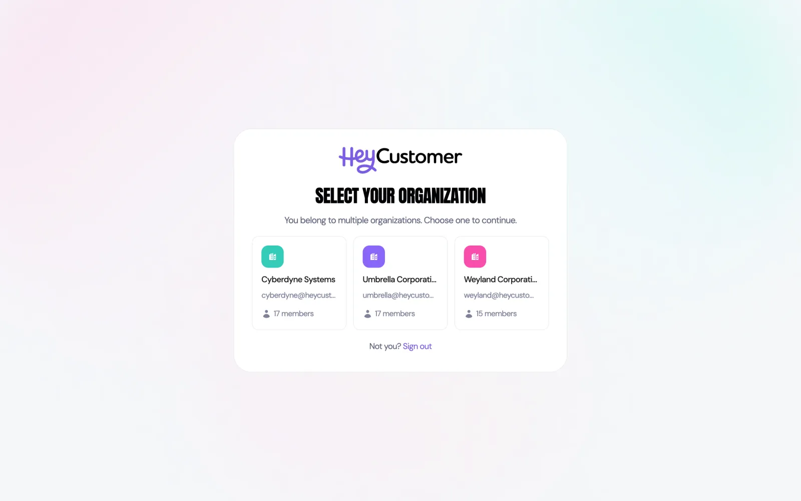 Work in multiple organizations with one login