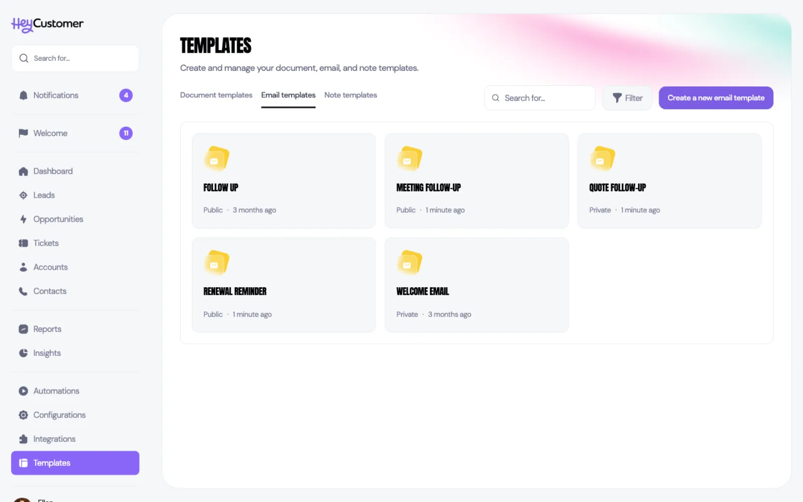 Email templates