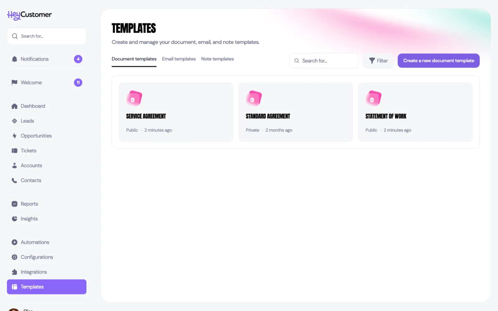 Document templates