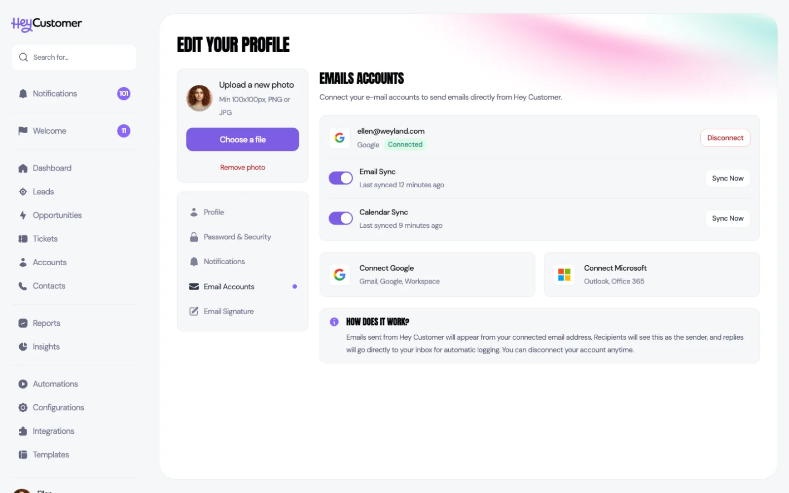 Email and calendar sync