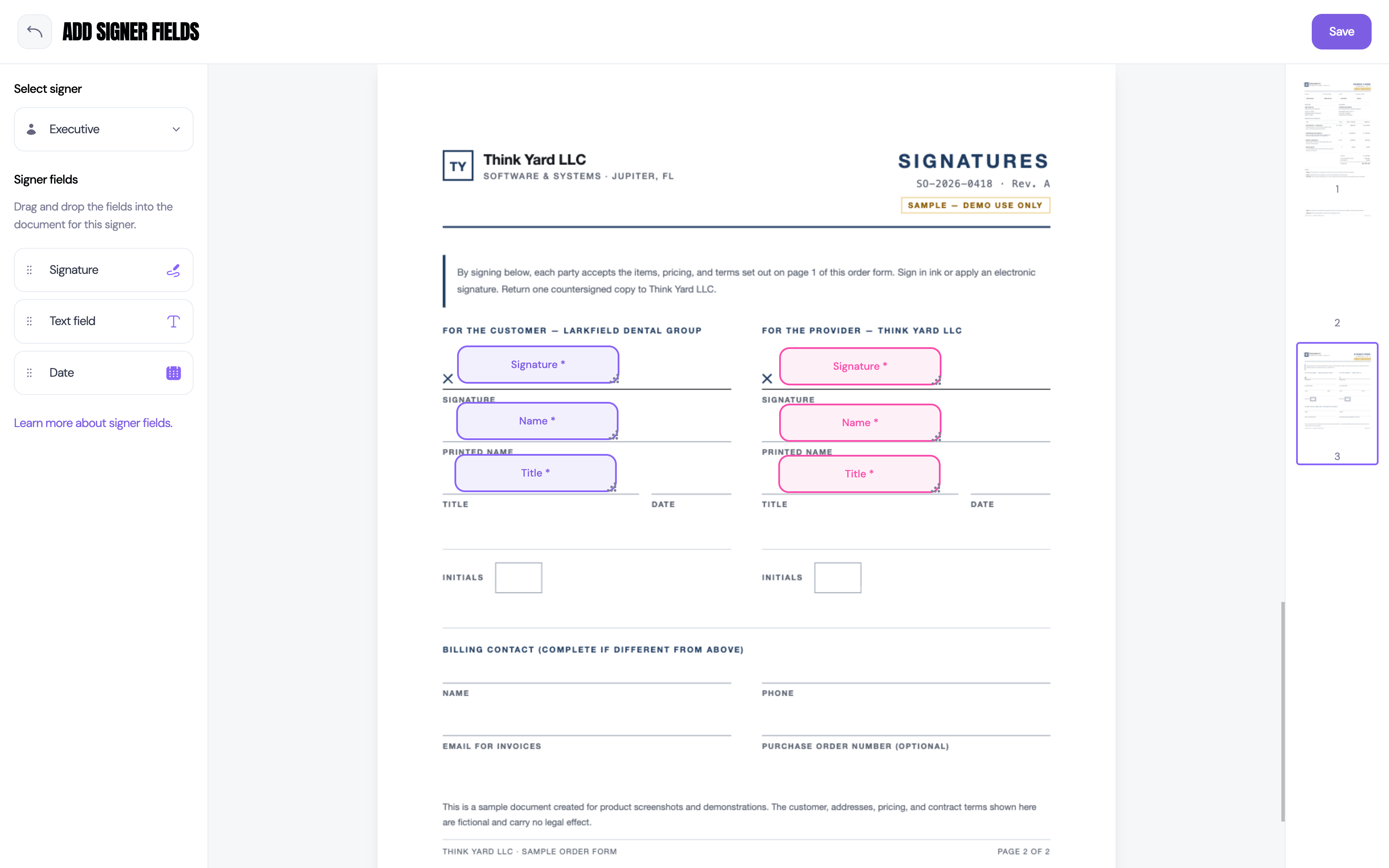 Document E-Signatures