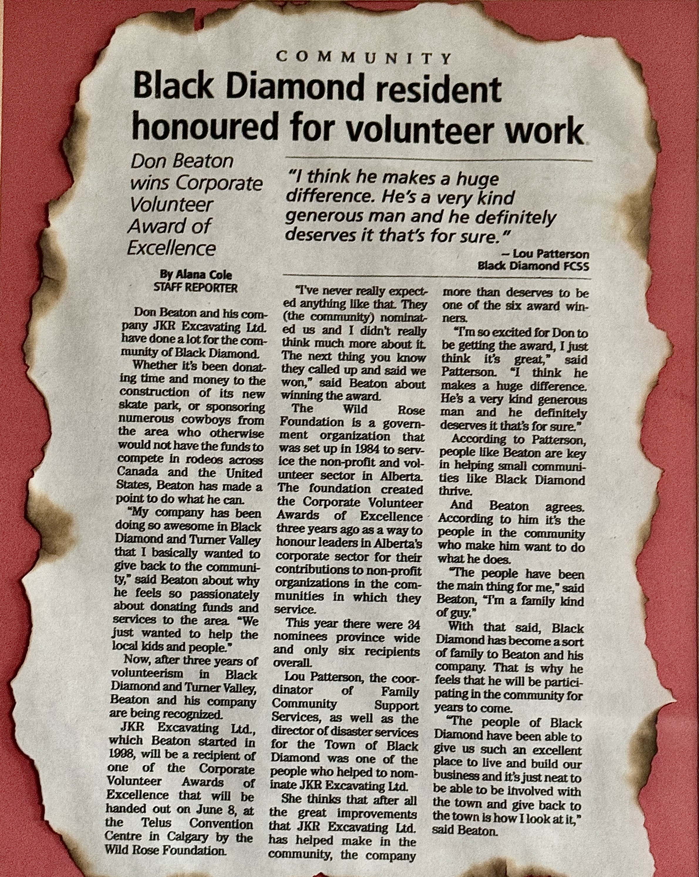 Don Beaton volunteering in Diamond Valley