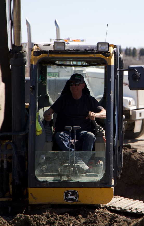 Don Beaton in an excavator
