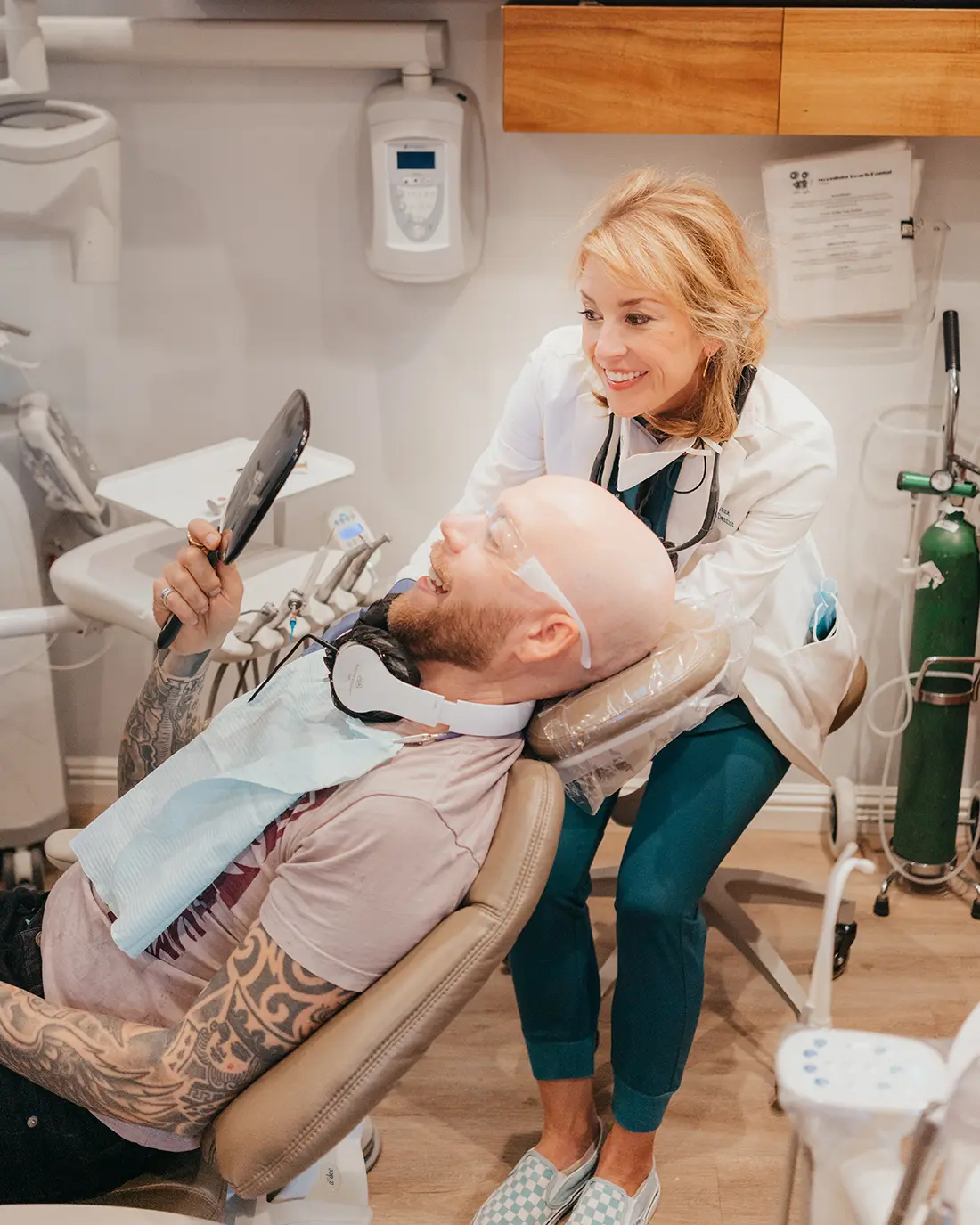 Dr. Nicole Vane with a patient 