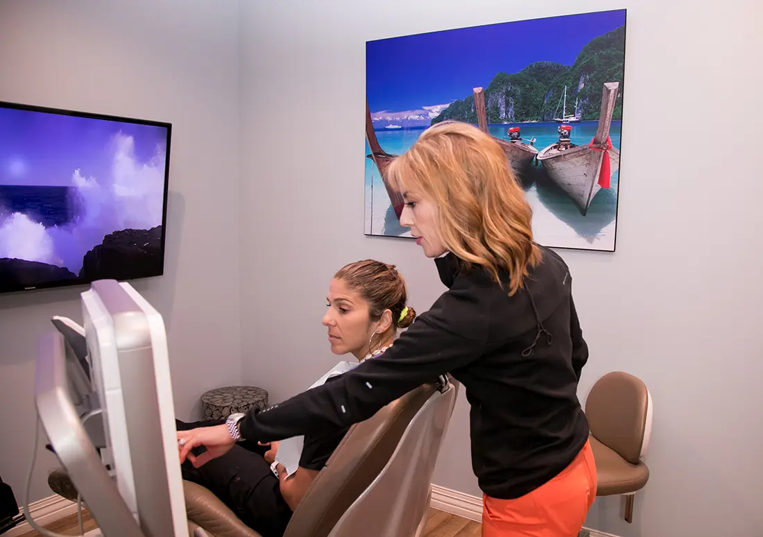 Dr. Nicole Vane with a patient 