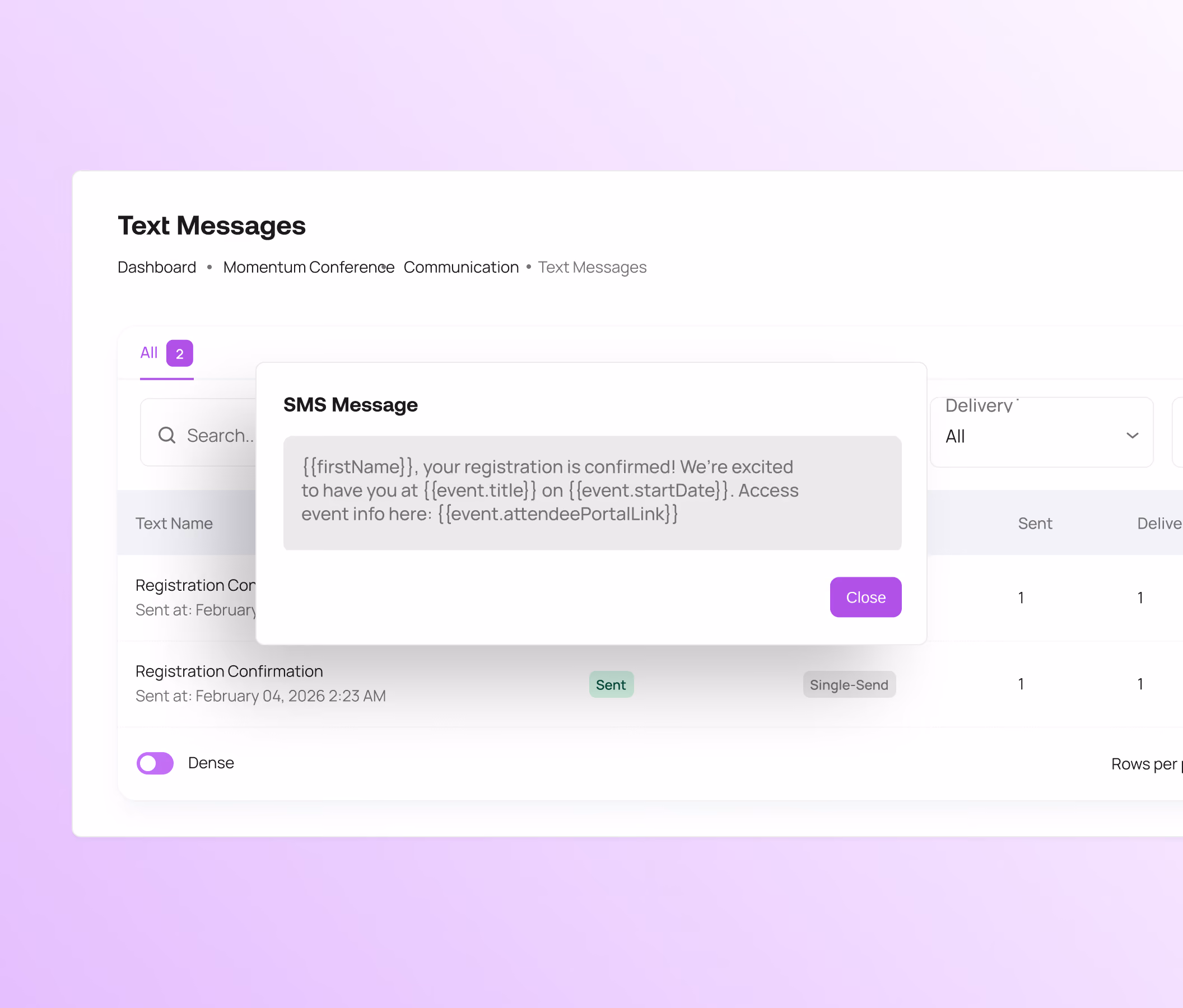 Event Marketing - SMS Reminders