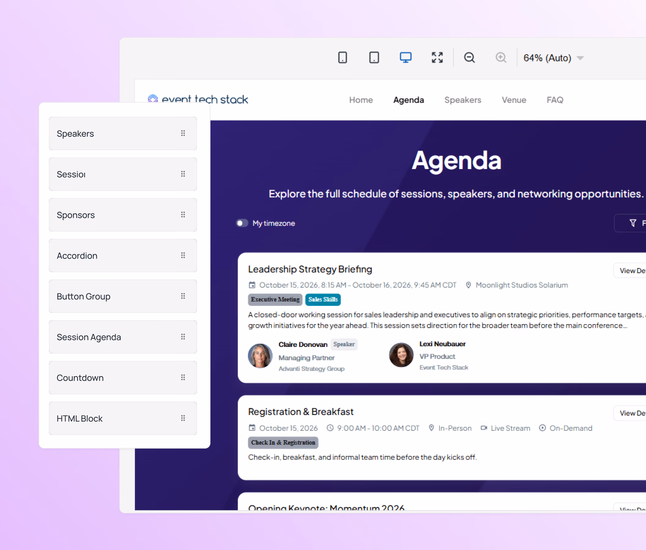 Event Websites - Pre-Built Content Blocks