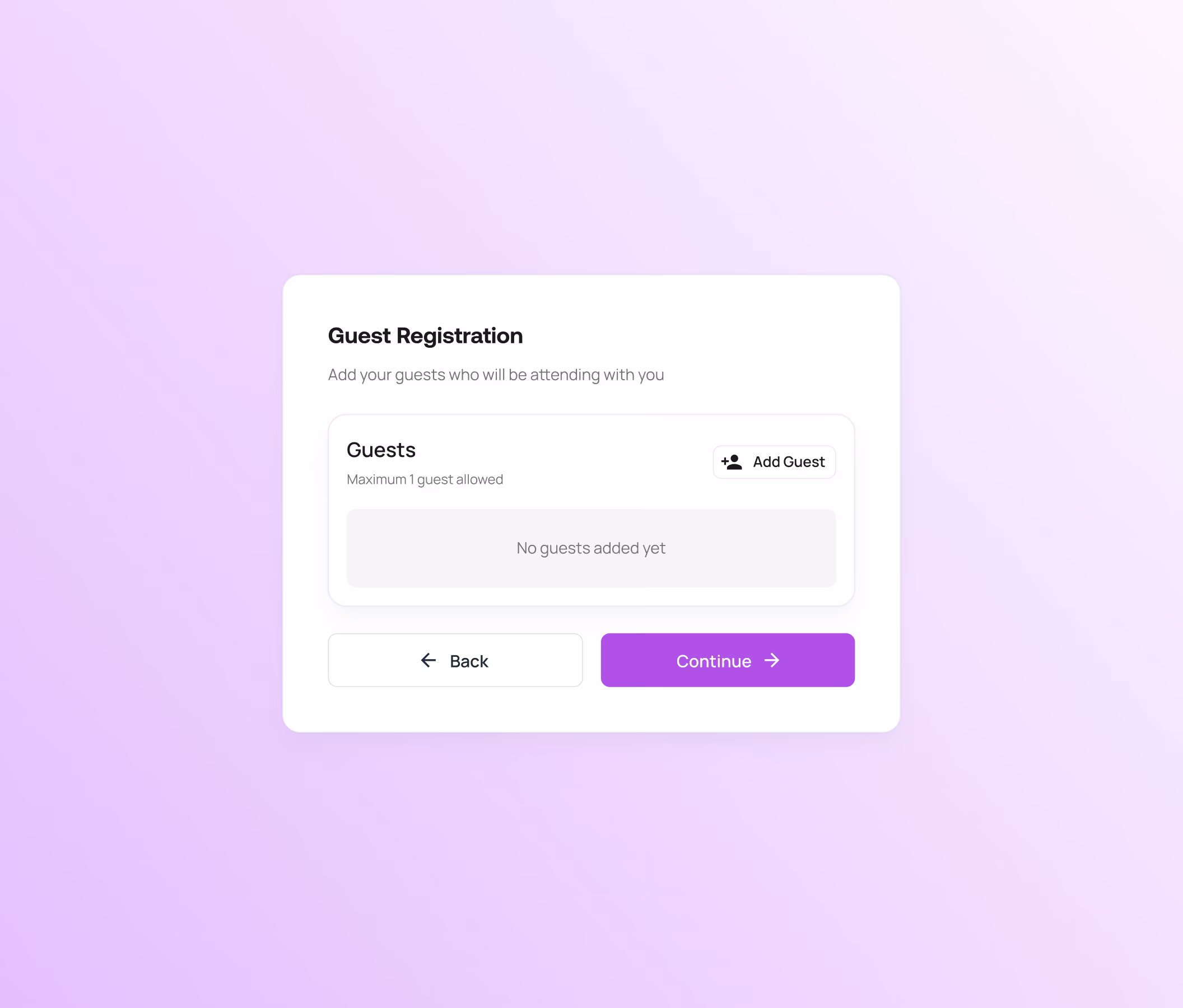 Event Registration - Guest Registration