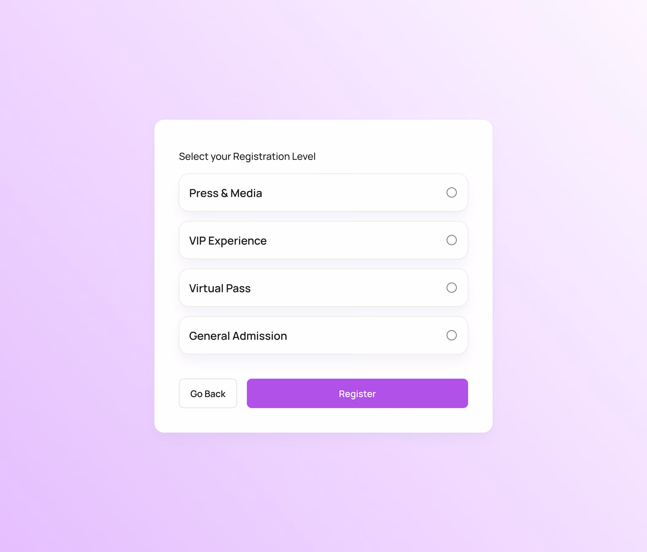Event Registration - Multi-Format