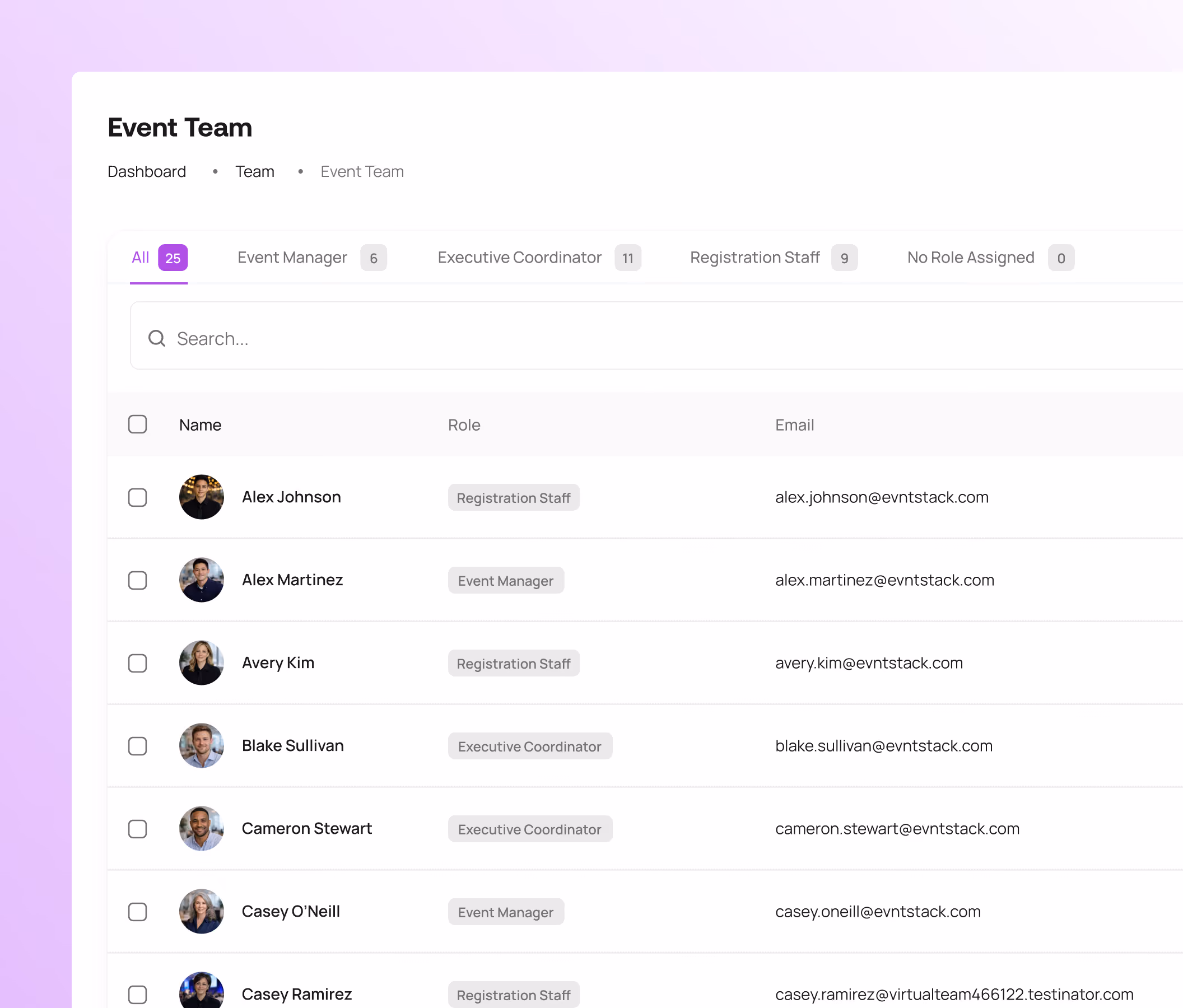 Multi-Event Management - Team Collaboration Across Events