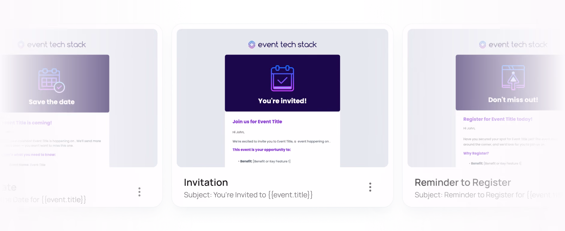 Multi-Event Management - Email & SMS Templates