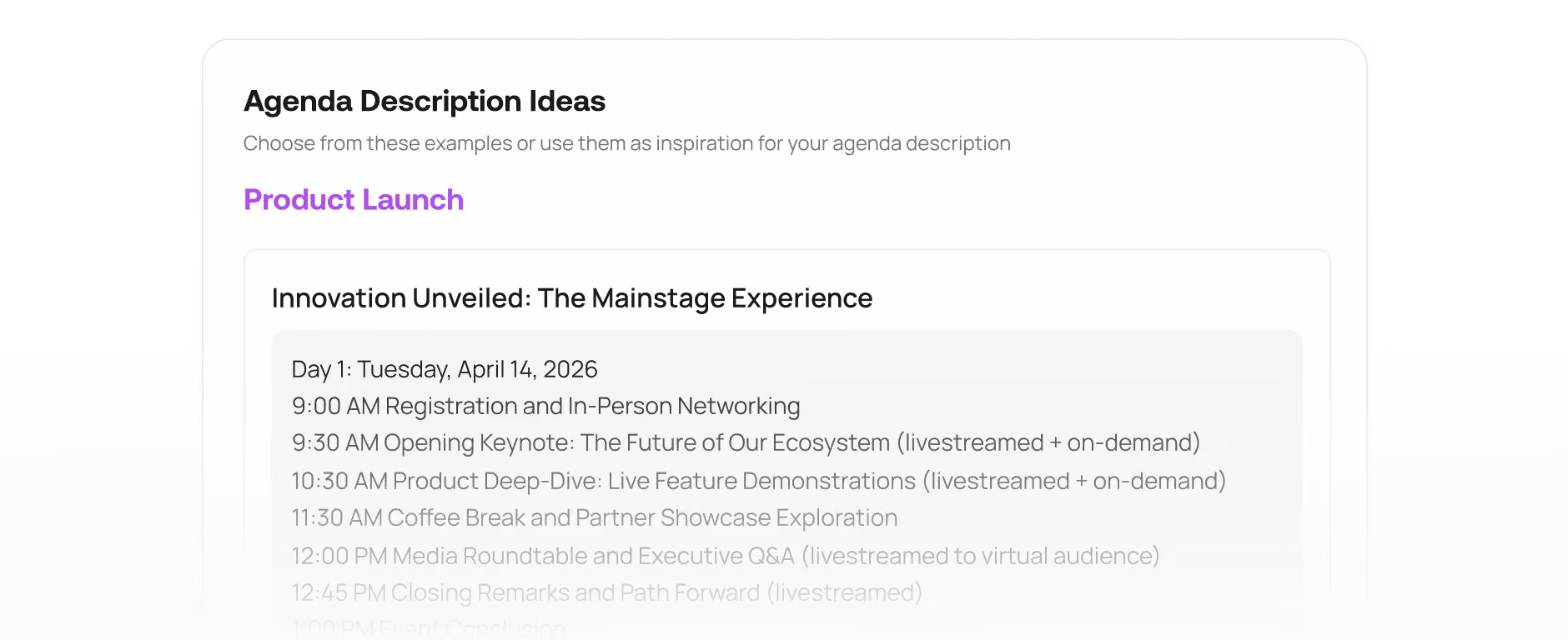 Multi-Event Management - Smart Suggestions Engine