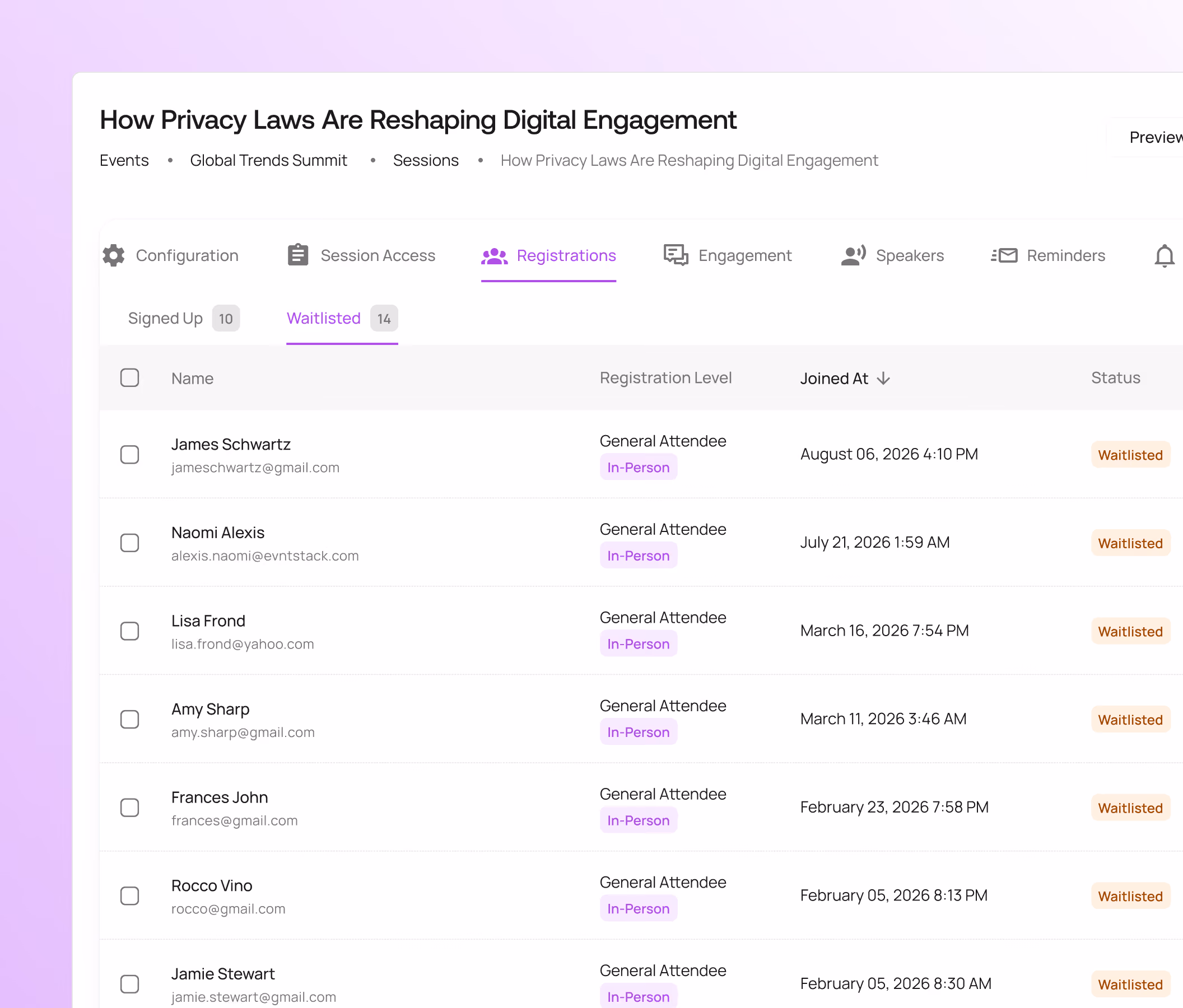 Capacity & Waitlist Management - Waitlist Management